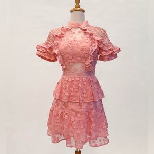 Ashley Lauren Chic Pink Floral Mini Dress